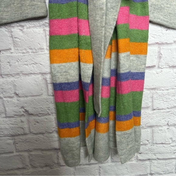 Stitches & Stripes Ultra Soft Multi Colored Striped Duster Cardigan Waist tie - Picture 10 of 16